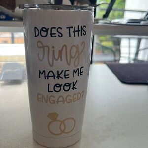 Does this ring make me look engaged?! White Tumbler handmade by me(: